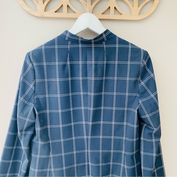 Banana Republic Windowpane Bell Sleeve One Button Blazer Jacket Navy Blu… - Picture 8 of 9